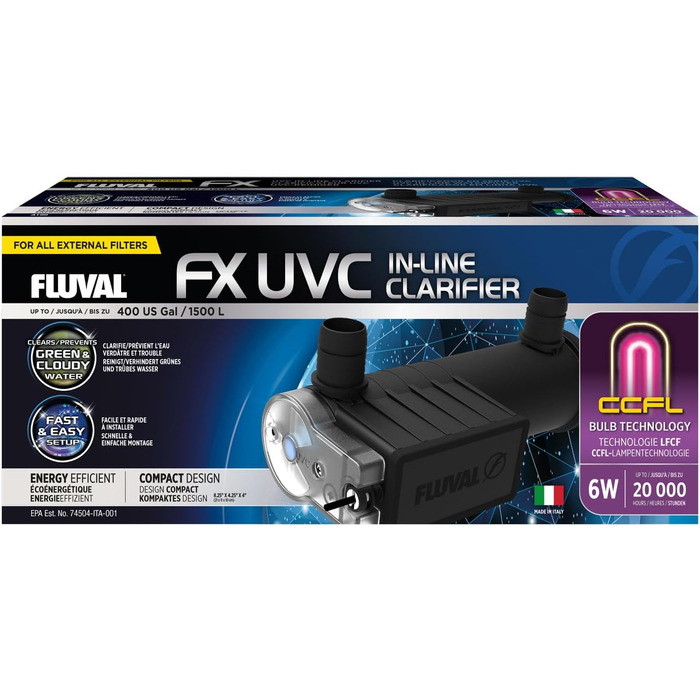 Ультрафіолетовий стерилізатор Fluval FX UVC для акваріума, проточний очищувач води