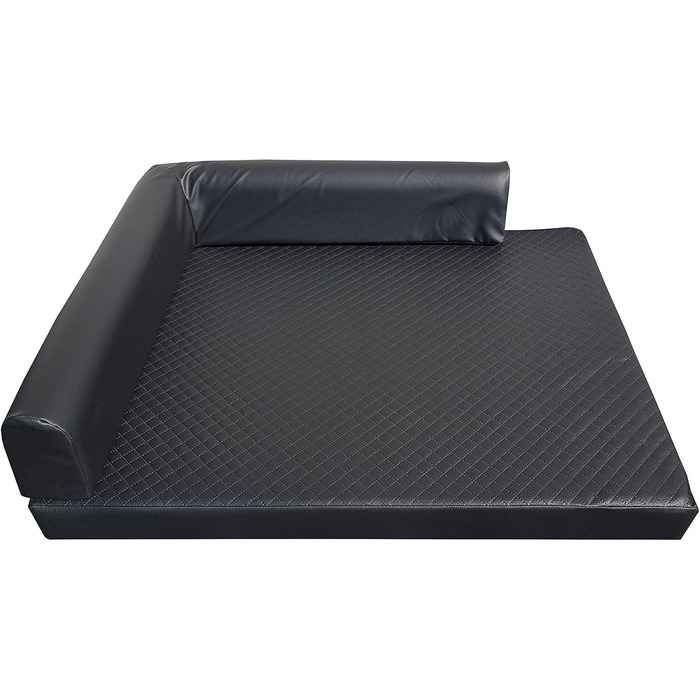Ортопедичне ліжко для собак Natalia Spzoo Eckbett, кутовий лежак, м'яка собача підстилка, чорний колір, розмір S (80 x 60 см)