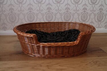 Ліжко для собак Marcus з входом з лози та подушкою, корзина для собак, ліжко для котів, корзинка для собак