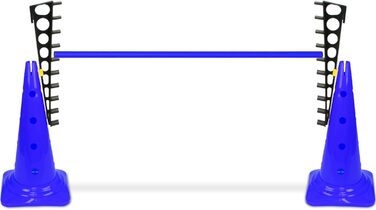 Кінцева перешкода Sportikel24 50 см зі стержнем 100 см – для аджиліті, стрибків та слалому, для собак, коней та дітей (Блакитна)