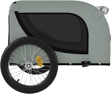 Причіп для велосипеда, переноска для собак та домашніх тварин (136x69x73,5 см, сірий та чорний)