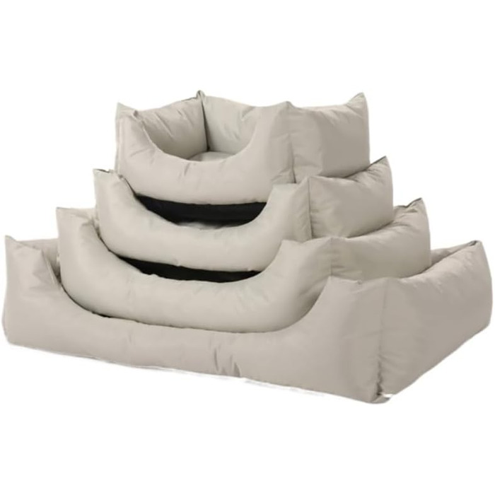 Водонепроникне собаче ліжко M&Catree, прямокутне, м'яке, для собак та котів - L: 60x80x24 см, Бежевий