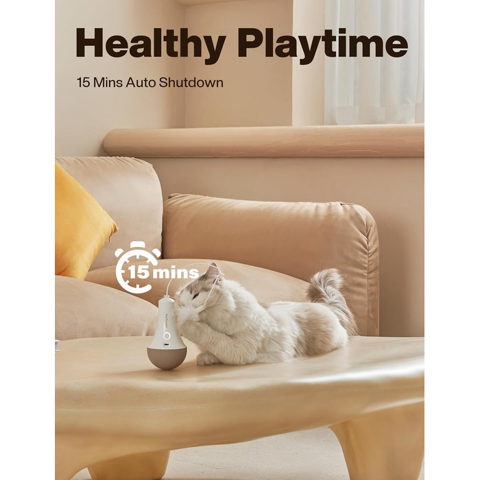 Інтерактивна іграшка для котів, автоматична з випадковою рухом, таймер вимкнення