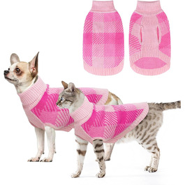 Пуловер для собак та котів, теплий, м'який, рожевий. Розміри XXS (спина 8', груди 12', шия 8')
