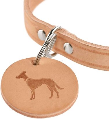 Нашийник для собак HUNTER AALBORG, колір: коньяк, міцне шкіряне обплетення, ідеальний для спорту та повсякденного використання, з шкіряним брелоком, Made in Germany, розмір 37 коньяк 37