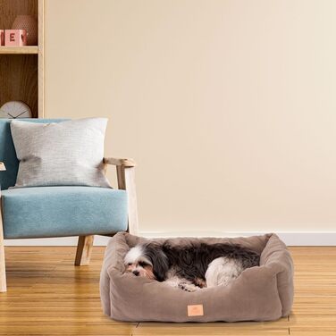 Ліжко для собак та котів Ferplast COCCOLO з мікрофлісу, бежеве, середнє (66 x 50 x 20 см)