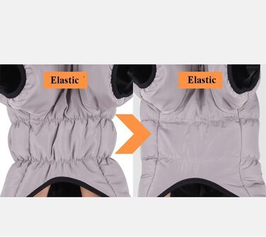 Зимовий теплий одяг для собак: куртка-комбінезон з флісовою підкладкою, вітронепроникний, з D-кільцем, для маленьких, середніх та великих собак, сіро-помаранчевий, 5XL