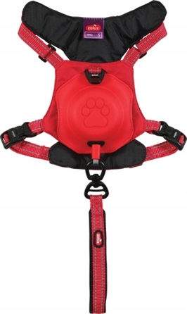 Шлейка для собак (розмір L), червона, з інтегрованою ручкою-поводцем + ласощі з лосося