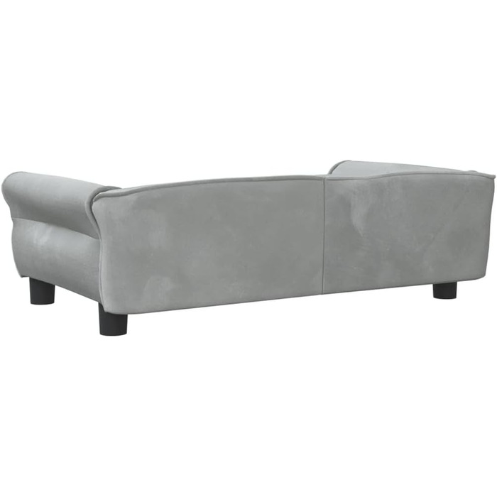 Крісло-ліжко для собак та котів, сірого кольору, 95x55x30 см, з м'якого велюру