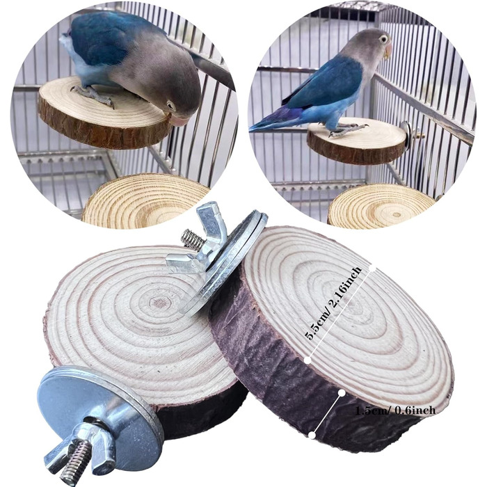 Набір з 9 дерев'яних перекладин Allazone для птахів, гойдалки для папуг, аксесуари для клітки (стиль 7)