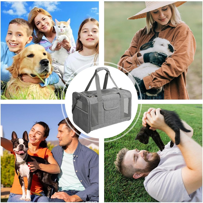 Транспортна переноска для тварин: регульована переноска для собак | складаний вольєр для собак | дихаючий дорожній вольєр з сіткою, прозорий (сірий)