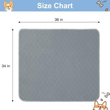 Підгузки для собак Kooltail - водонепроникні килимки для туалету, неслизькі пелюшки для цуценят, багаторазові пелюшки для вигулу собак, 86 x 26 см (2 шт.), сірий