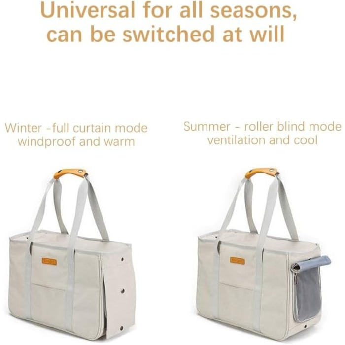 Сумка для тварин Bebeibon на одне плече, велика, світло-бежева