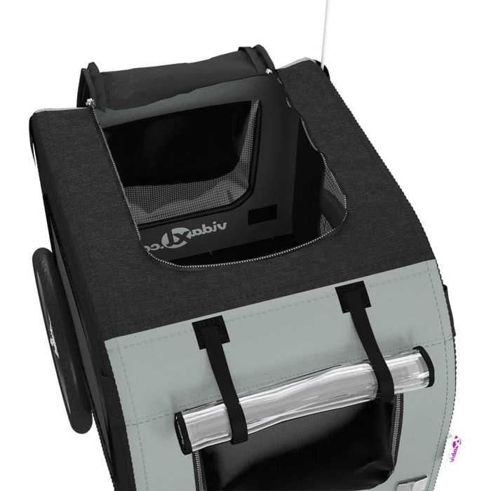 Festnight Причіп для велосипеда, переноска для собак, чорний та сірий (45 кг)