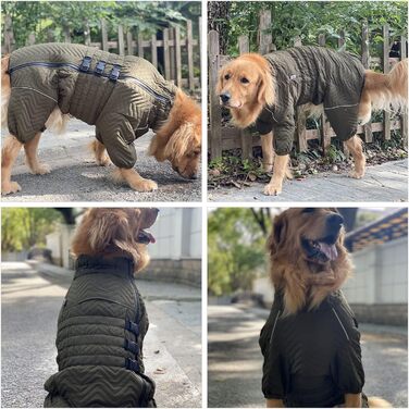 Теплий зимовий одяг для собак, двошаровий жилет, водонепроникний, вітронепроникний, з відбиваючими елементами, для Коргі та Такс, оливковий колір