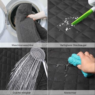 Захист для автосидіння собаки Lucky Sign - килимок для собак у машину з антиковзким покриттям, 150x45x40 см, чорний