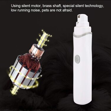 Електричний точило для собачих кігтів Yctze Leiser - точило для кігтів та догляду за ними, акумуляторний, для домашніх тварин (Сірий)