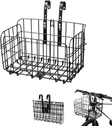Складаний велосипедний кошик - навісний багажник для велосипеда, чорний, вантажопідйомність 25 кг