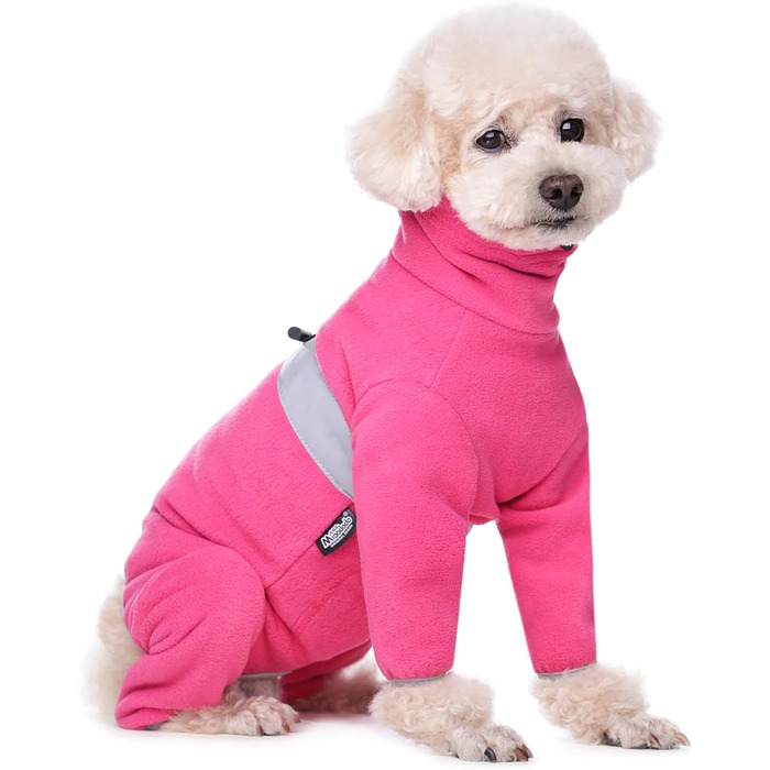 Зимовий комбінезон для собак YRRYGN, теплий флісовий костюм з кільцем D, для маленьких собак, світло-коричневий, розмір L (Hot Pink, XL)