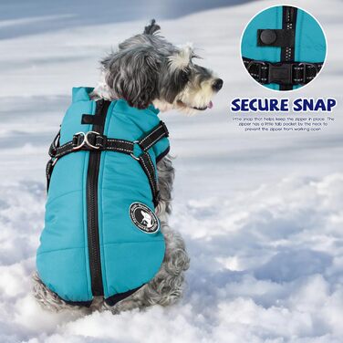 Водонепроникний дощовик для собак з підкладкою для миски - зимова куртка для маленьких, середніх та великих собак (XXX-Large, світлий, блакитний)