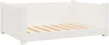 Ляжка для собак, біла, 75,5x55,5x28 см, з масиву сосни, корзина для собак, собаче ліжко, vidaXL