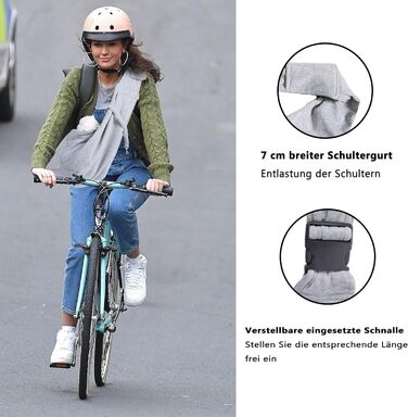 Тканина-кенгуру для цуценят до 7.5 кг, переноска для собак з регульованим плечовим ременем, переноска для домашніх тварин, літня переноска для котів та собак (сіра)