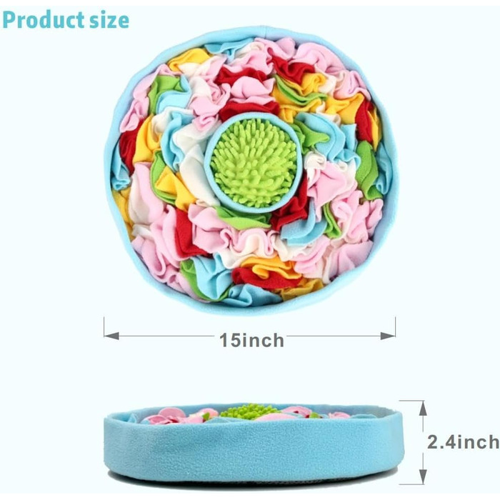 RGBRGB Преміум килимок для повільного годування собак – інтерактивна годівля, стимуляція розуму та зменшення тривоги (Блакитний, 38,1 x 5,1 см)