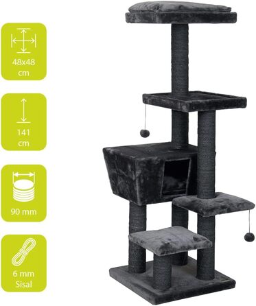 Дряпка для котів Europet Bernina Trend North Dakota, 48x48x141 см, сіра