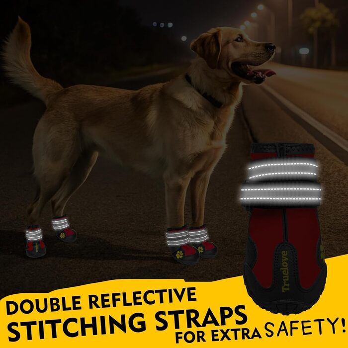 Зимові чоботи для собак великих порід Expawlorer: захист лап від холоду, ковзання та гарячого асфальту. Комплект 4 шт. (Розміри 5 та 7)