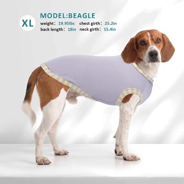 Сорочка для собак Katzinst (2 шт.) - сонцезахист, дихаючий матеріал, для середніх собак (Французький бульдог). Розміри: L (обхват грудей 46 см), M (обхват грудей 40 см). Кольори: зелений хакі + світло-блакитний + світло-ліловий