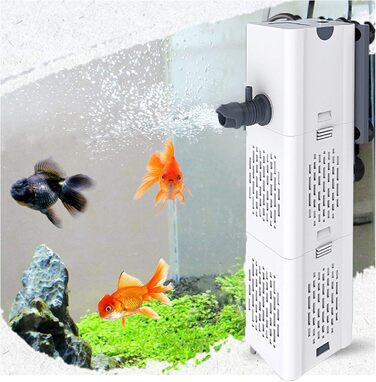 Leise Aquarium Innenфильтр 4в1: акваріумний фільтр, 500-1800 л/год, помпа, аерація, хвильовий генератор для акваріумів 20-1500 л (6W)