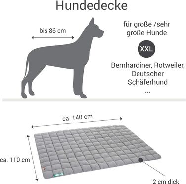 Лежак для собак Doctor Bark XXL, м'який, міцний, світло-сірий, для великих порід, для дому та вулиці, пральний до 95°C