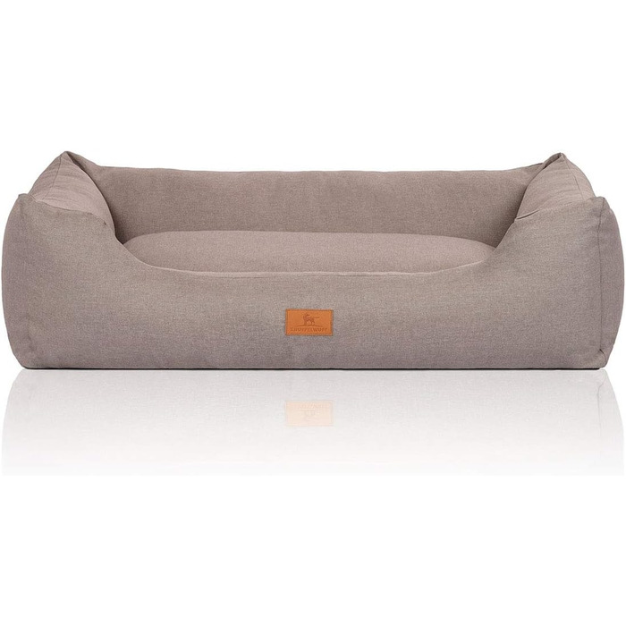 Кнуффельвуфф Лотте: лежанка для собак XXL з велюру, 120 x 85 см, світло-сіра. Знімний, пральний чохол. Підходить для великих, середніх та маленьких собак.