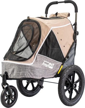 Innopet Sporty Evolution Latte: прогулянка для собак 2-в-1 (будка та велосипедний причіп), бежевий/сірий, до 30 кг, з дощем та світловідбивачами