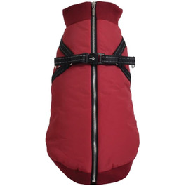 Теплий зимовий нашийник для собак Bobby Easy з інтегрованим повідком, Bordeaux, 34 см