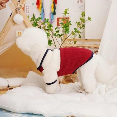 Теплий флісовий комбінезон для собак - комбінезон для чихуахуа, йоркширського тер'єра, шнауцера, бульдога (синій, M)