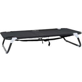 Складане ліжко для собак середніх порід від vidaXL – чорного кольору, метал та тканина | Зручне підняте ліжко для дому та вулиці, довговічні меблі для тварин, 90 x 55 x 18 см