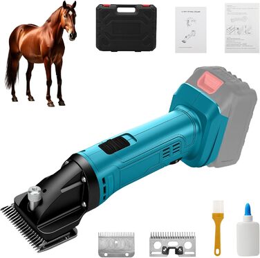 Машина для стрижки коней сумісна з акумулятором Makita 18V, 6 режимів, професійна машинка для стрижки коней, овець, корів, 2500 об/хв (без акумулятора)