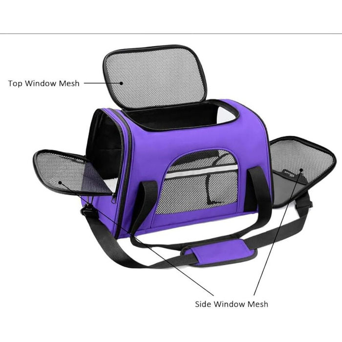 Транспортна сумка для котів та собак SHJOEE, розширювана, складана переноска для тварин, 43x28x25 см, фіолетовий колір