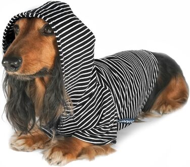 Світшот для собак DJANGO, теплий, м'який, з капюшоном, для маленьких собак до 11,3 кг (Даксель, цуценята), чорний, розмір S