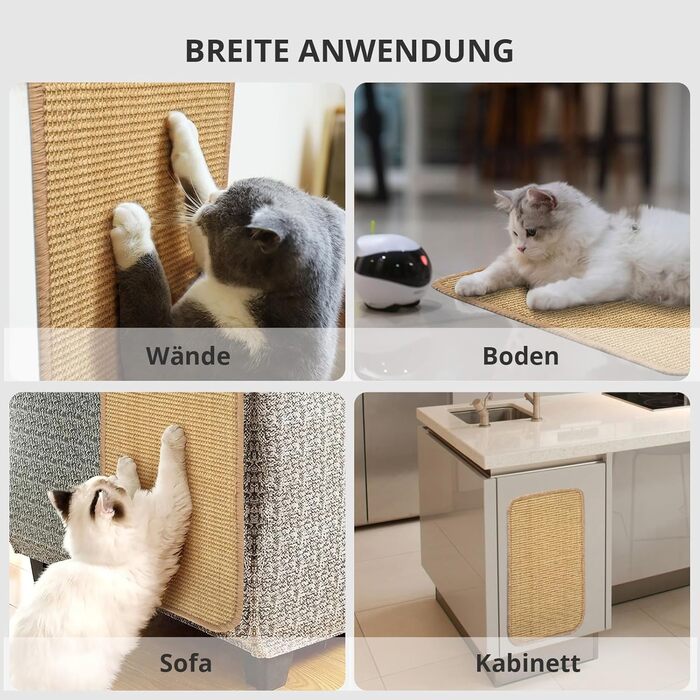 Килимок для дряпання котів з сизалю, 2 шт., 50x25 см - захист від подряпин меблів