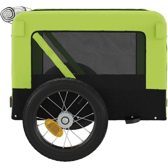 Причіп для велосипеда для собак, зелений та чорний, Oxford-Gewebe та залізо, LH31939