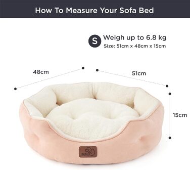 Ліжко для котів BEDSURE, рожеве, 51x48x15 см - м'яке, миється, для котів та маленьких собак