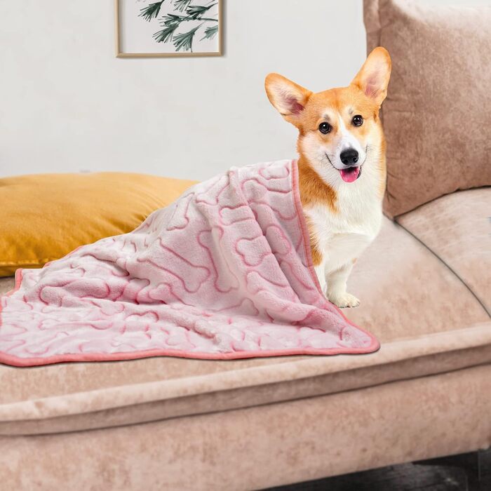 М'яка ковдра для собак та котів, 2 шт. 80x60 см сіра + 1 шт. 60x80 см рожева, для дому та подорожей