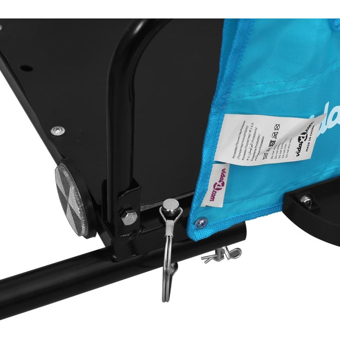 Причеп для собак, причеп-перевозник для тварин, блакитний, з оксфордської тканини та металу. Підходить для покупок, відпочинку, велопрогулянок. Легко встановлюється.