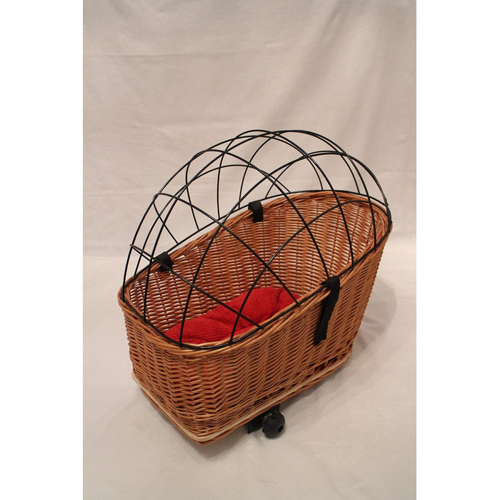 Корзина для велосипеда Marcus Hundefahrradkorb XL для багажника з лози з металевою сіткою та подушкою. Корзина для покупок, для котів та собак.