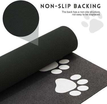 Килимок під миски для котів та собак SUKUTU, чорний, 40x60 см, неслизький, швидковисихаючий