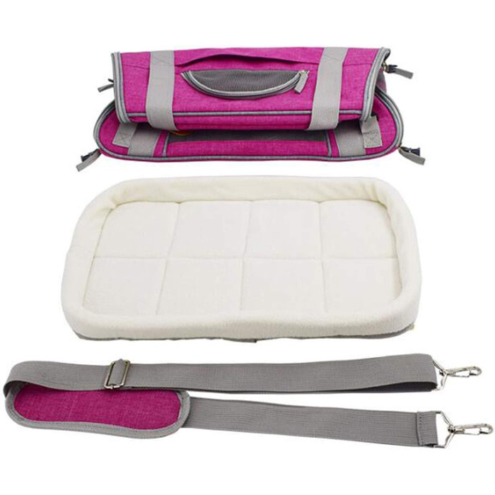Складана переноска для собак та котів PJDDP з м'якою підстилкою (рожевий)