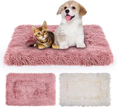 М'який килимок для собак та котів MICOOYO, 61x41 см, білий+рожевий, для маленьких собак, кошенят, миючий