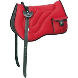 Сідло PIONEER з міцного та дихаючого Air Mesh для Natural Horsemanship, італійське комфортне безвуздечне сідло 60x45 см з неопреновим ременем, червоне